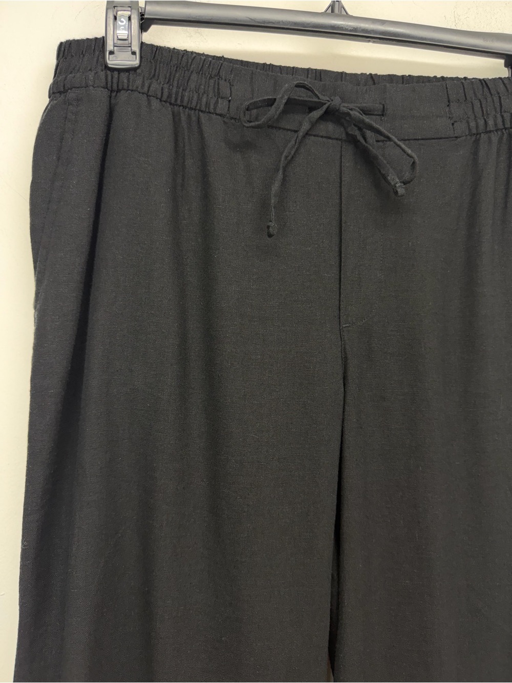 Old Navy size Large Women’s Black Linen Blend Pull On Wide Leg Pants - Picture 2 of 6